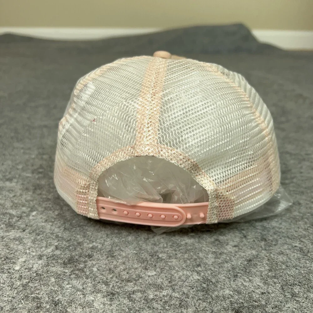Timberland‎ Hat Cap Snap Back Pink White Mesh Trucker Patch 1973 Logo Mens
